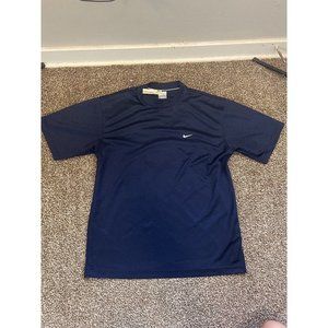 Nike Blank Team Issue Drifit Mens Size Medium Navy Blue T-shirt Gray‎ Tag